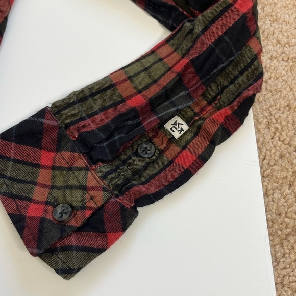 Kavu Red Green Plaid Flannel Popover Long Sleeve Size Small - Picture 4 of 8